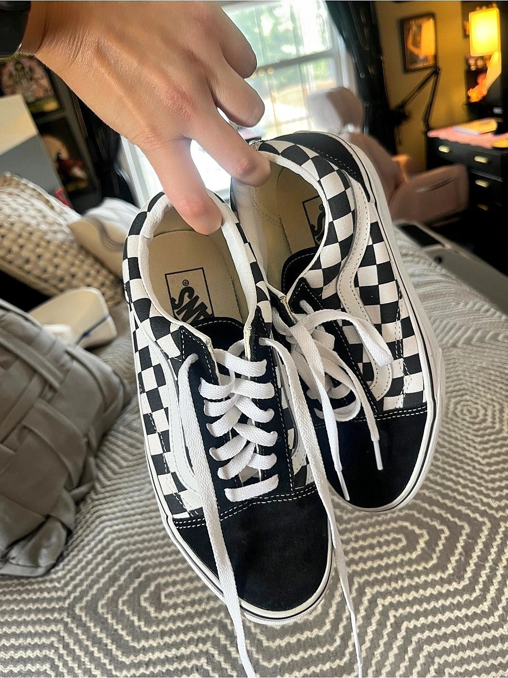 Vans Old Skool Checkerboard Sneakers Black & White